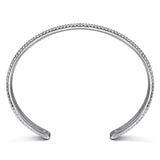 side view of Sterling Silver Bujukan cuff bracelet with white sapphires