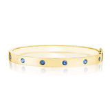 Moderne Deco Burnished Bangle with Sapphires