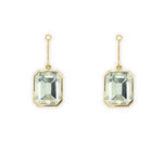 Green amethyst earring jackets in 18K yellow gold