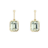 Green amethyst earring jackets in 18K yellow gold