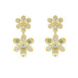 ABDoubleFlowerPAVEDrops18KTY