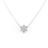 Single Flower Pave Diamond Necklace