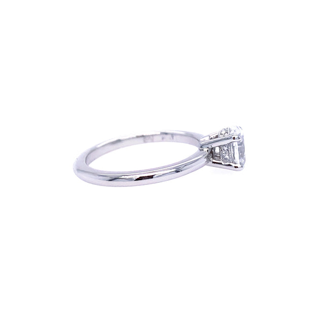 Platinum Oval Solitaire Diamond Ring