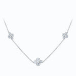 Platinum 3 station diamond necklace 1.2 carats