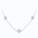 Platinum 3 station diamond necklace 1.2 carats