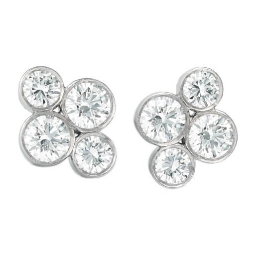 Pair of Anderson Platinum Diamond Studs 2.4 carat