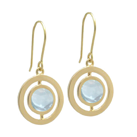 L. Klein 18K Yellow Gold Earrings with Aquamarine