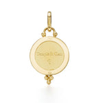 18K Gold pendant with engraving on a white background