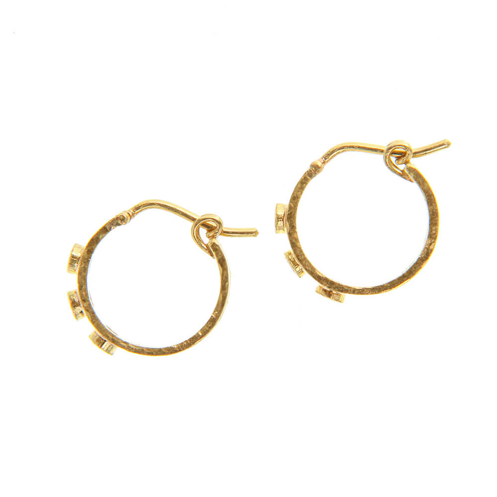 Elizabeth Locke 19k yellow gold Aquamarine Flat Ribbon Hoop Earrings