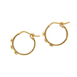 Elizabeth Locke 19k yellow gold Aquamarine Flat Ribbon Hoop Earrings