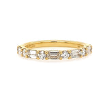 18K Gold ring with diamond stones on a white background