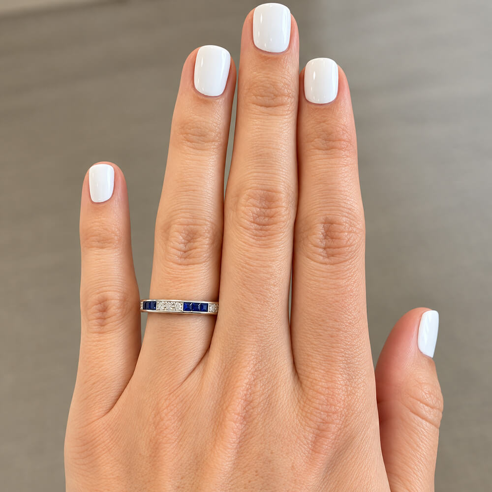 Art Deco Sapphire and Diamond Eternity Band 