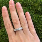 JB Star Platinum 7 Stone Asscher Cut Diamond Band Ring