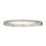 Jude Frances Sterling Silver Thin Star Bangle with White Topaz