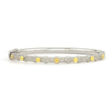 Jude Frances 18K Yellow Gold and Sterling Silver Diamond Pave Bangle