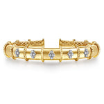 14k yellow gold bangle with diamonds