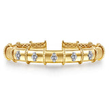 14k yellow gold bangle with diamonds
