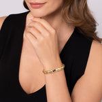 14k yg bangle with diamonds on wrist