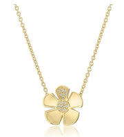 L. Klein 18K Yellow Gold Flower Necklace