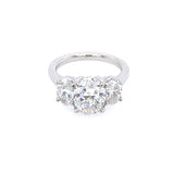 Platinum and Diamond Three Stone Oval Diamond Ring