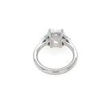 Diamond ring with a white gemstone on a white background