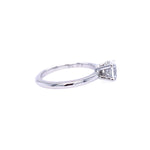 Custom designed Oval Cut Diamond Solitaire Engagement Ring with Hidden Halo