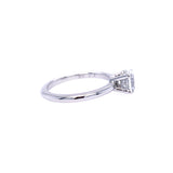 Custom designed Oval Cut Diamond Solitaire Engagement Ring with Hidden Halo