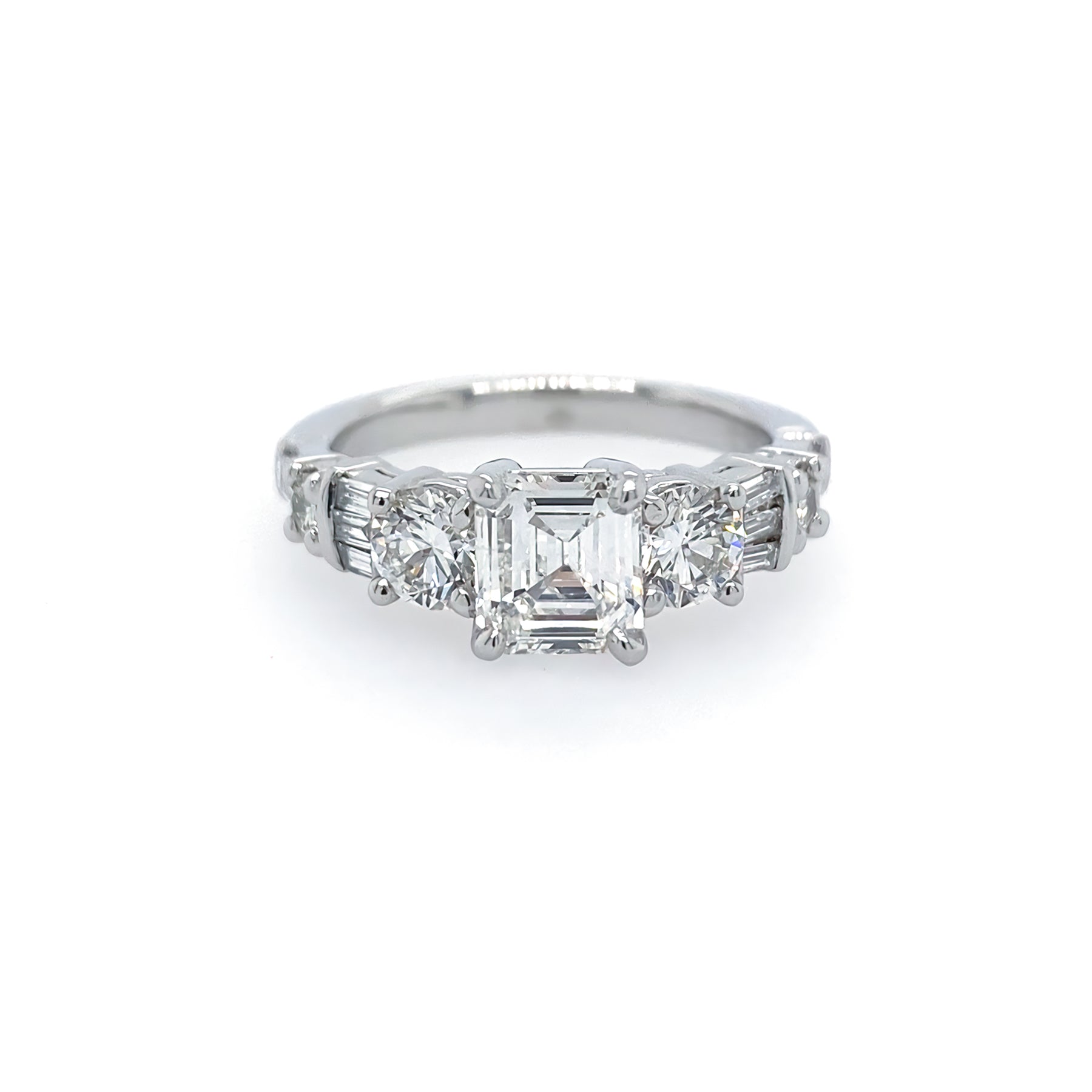 Custom Platinum Antique Style Diamond Ring