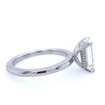 Custom Platinum Emerald Cut Solitaire Diamond Ring