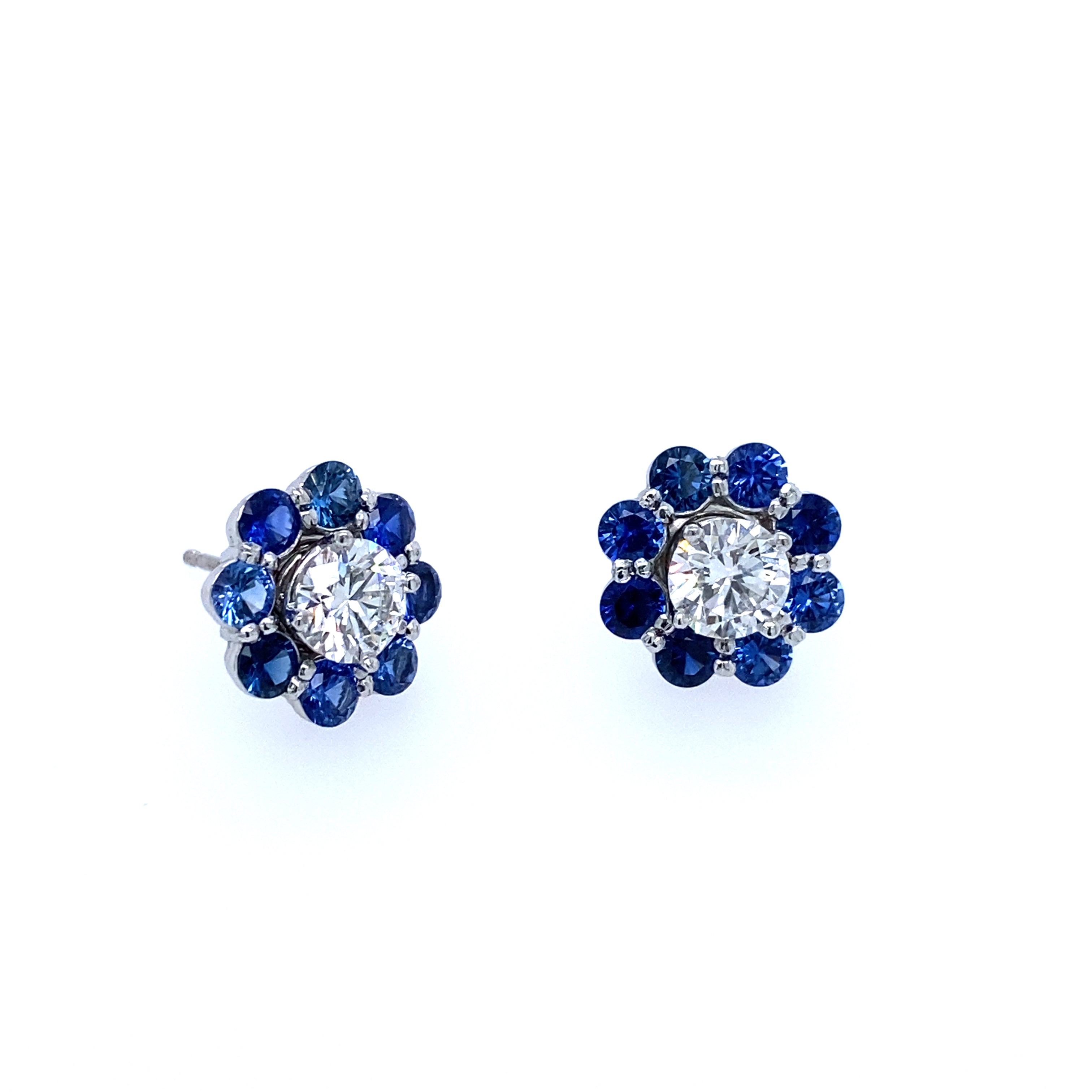Custom Platinum Sapphire Earring Jackets