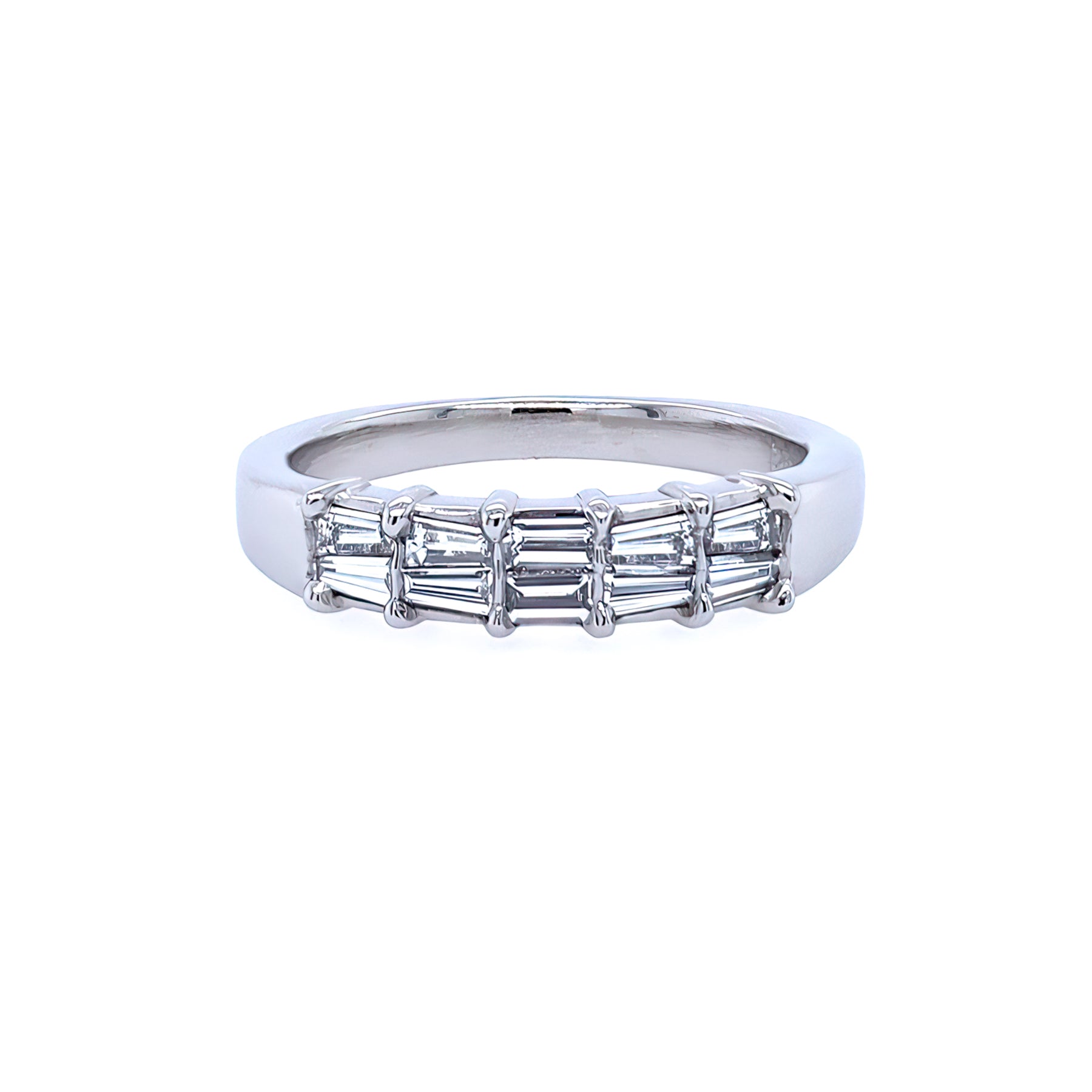 Custom Platinum and Diamond Baguette Band Ring