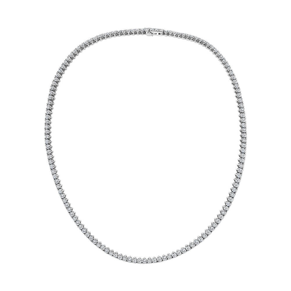 18k white gold diamond tennis necklace
