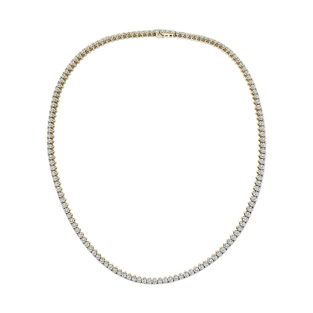 18K yellow gold diamond tennis necklace offered by Laura Pearce