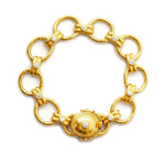 19K Gold chain bracelet with diamonds designed by Elizabeth Locke on a white background