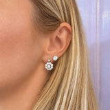 Estate Diamond Cluster Drop Earrings
