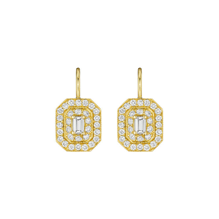 Penny Preville Art Deco Earrings in 18k yellow gold 