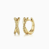 14K Yellow Gold Twisted Huggies