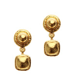 Elizabeth Locke 19K Yellow Gold Drop Stud Earring