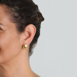 Elizabeth Locke 19K Yellow Gold Dome Earrings with Charm Holder