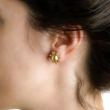 Elizabeth Locke 19K Yellow Gold Diamond Stud Earrings