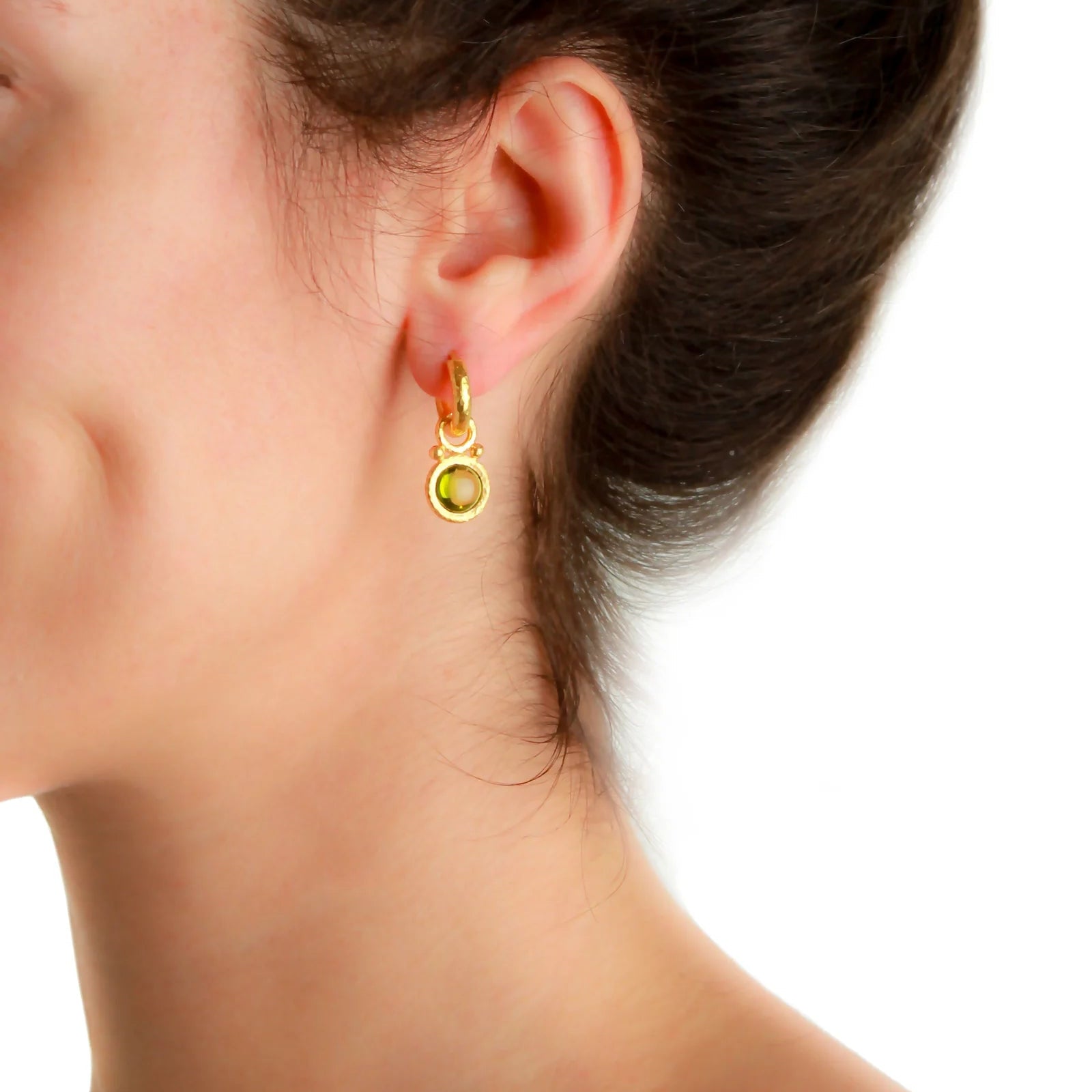 Elizabeth Locke Peridot Earring charms in 19k yellow gold
