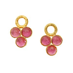 Cabochon Pink Tourmaline Triad Earring Charms