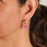 Cabochon Pink Tourmaline Triad Earring Charms