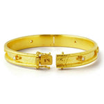 19k Gold bracelet with a clasp on a white background 