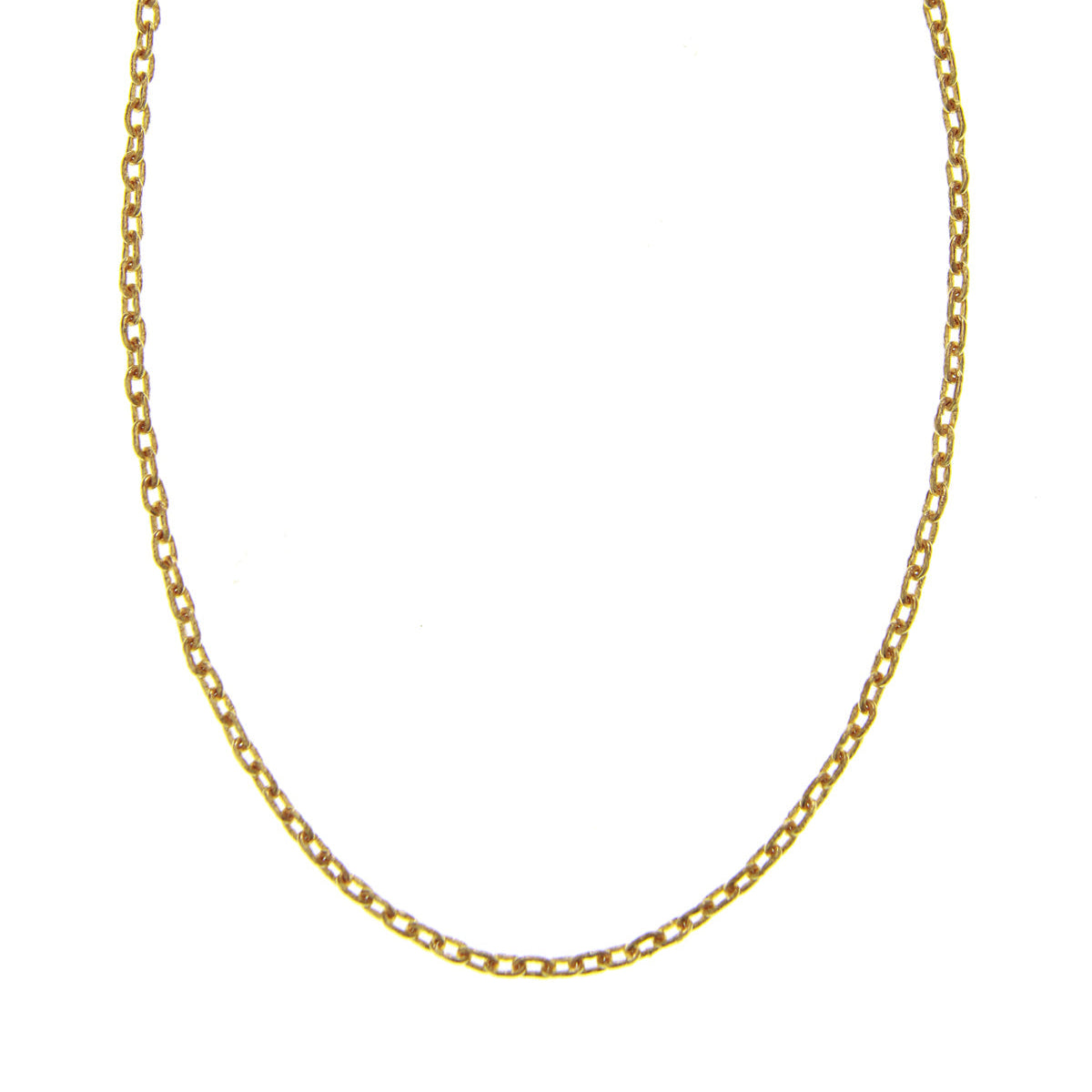 19K Gold chain necklace on a white background