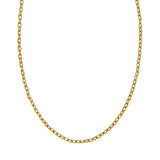 19K Gold chain necklace on a white background