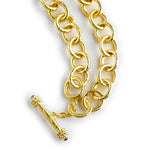 Close up of toggle on Eliz Locke 19K Gold Montecatini chain necklace 