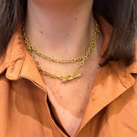 Close-up of a 19K yellow gold chain necklace designed by Elizabeth Locke