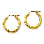 Eliz Locke small hammered 19K gold hoop earrings