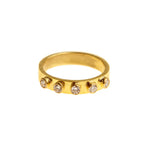 Elizabeth Locke 19K Yellow Gold Diamond Stack Ring 